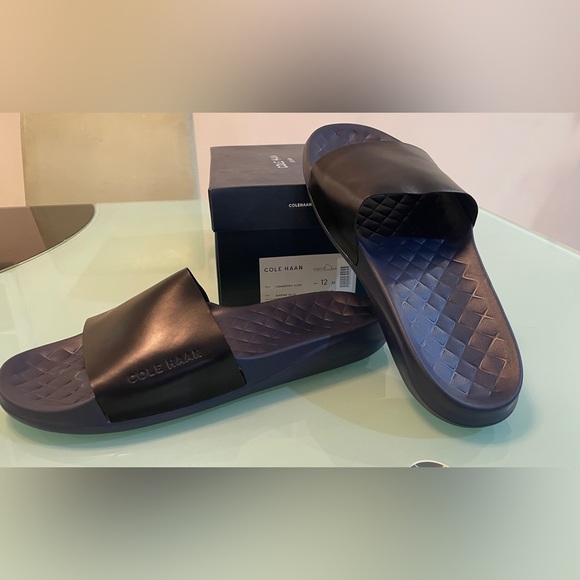 Cole Haan Mens Mens Grandpro Slide Sandals, Blue, Size 12. - Picture 3 of 5